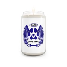 Personalized Male Pet Memorial Scented Candle - Customizable with Name and Date