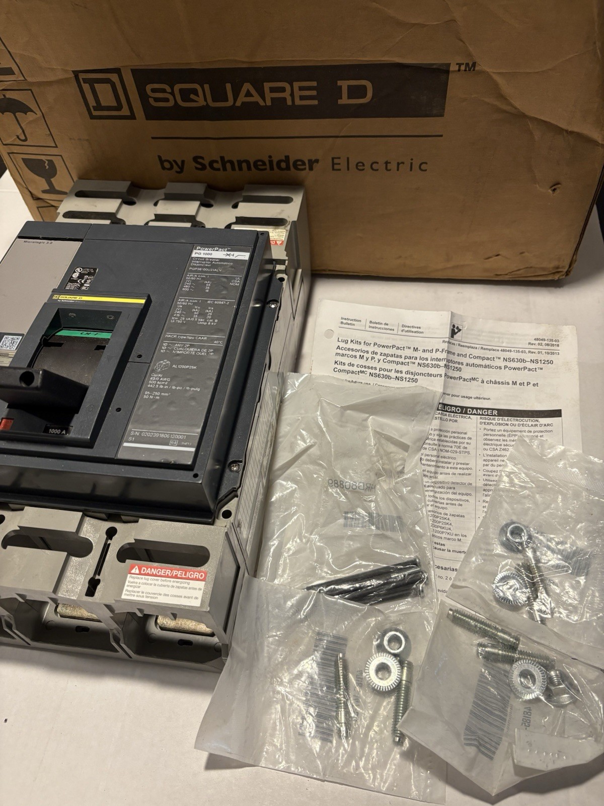 SQUARE D PGP36100U31ALV 1000 amp  CIRCUIT BREAKER