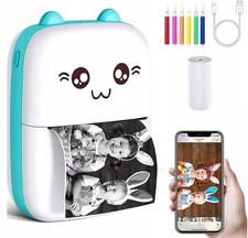Stampante Termica Blu per Bambini - Mini Stampante Foto Note Controllata dal Telefono