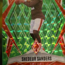 2025 Panini Phoenix Shedeur Sanders #154 Lime Green Pyramids Rookie /285 Browns