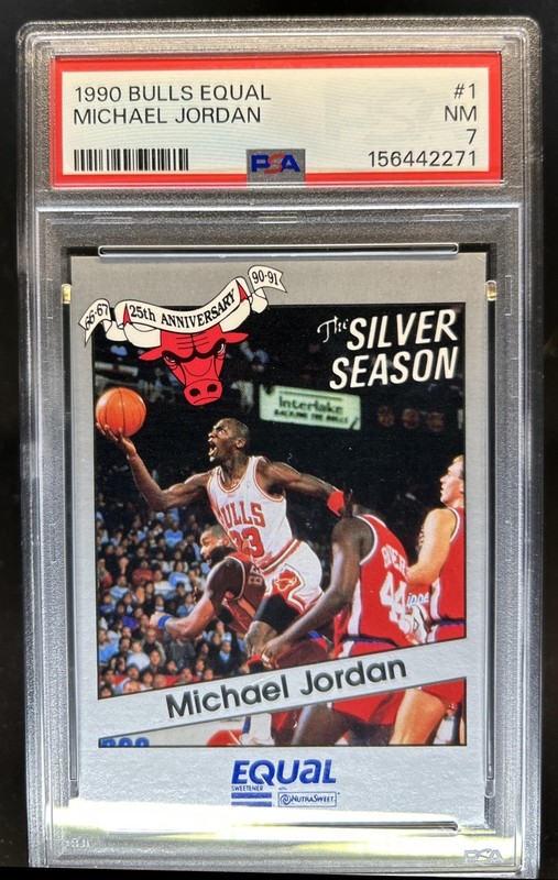 1990-91 Star Equal Chicago Bulls Silver Season Michael Jordan 1990 #1 PSA 7