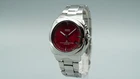 *N MINT* Vintage SEIKO KINETIC 5M42-0F30 Quartz Red Dial Round 35mm Mens Watch