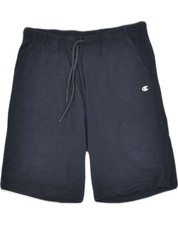 CHAMPION Womens Sport Shorts Large Navy Blue Cotton AB01