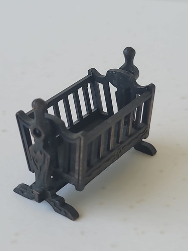 Dollhouse Miniature Metal Cradle item # 42 Durham Industries  2 1/4"x2"