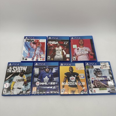 PS4 Sports Game Lot of 7 Games (Madden, NHL, MLB The Show, NBA 2K) TESTED