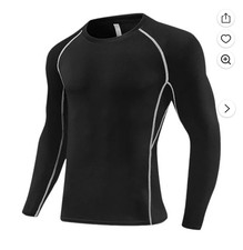 Boys Compression Shirt Long Sleeve Athletic Workout Heat Gear Active Sport M
