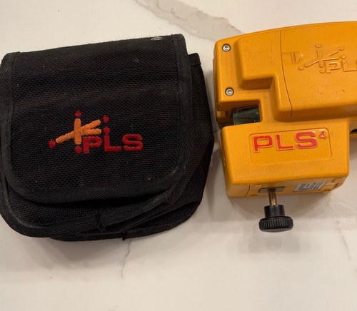 PLS 4 Pacific Laser Systems Laser Level Red Point & Line Tool Laser With Case
