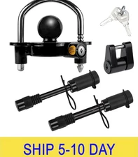 Cenipar Trailer Hitch Lock Set Includes Black Universal Trailer Locks Ball Hitch