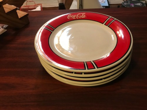 Coca Cola by Gibson Designs Genuine on Red Rim 10" Plates and 8 1/4 Bowls - Picture 22 of 34