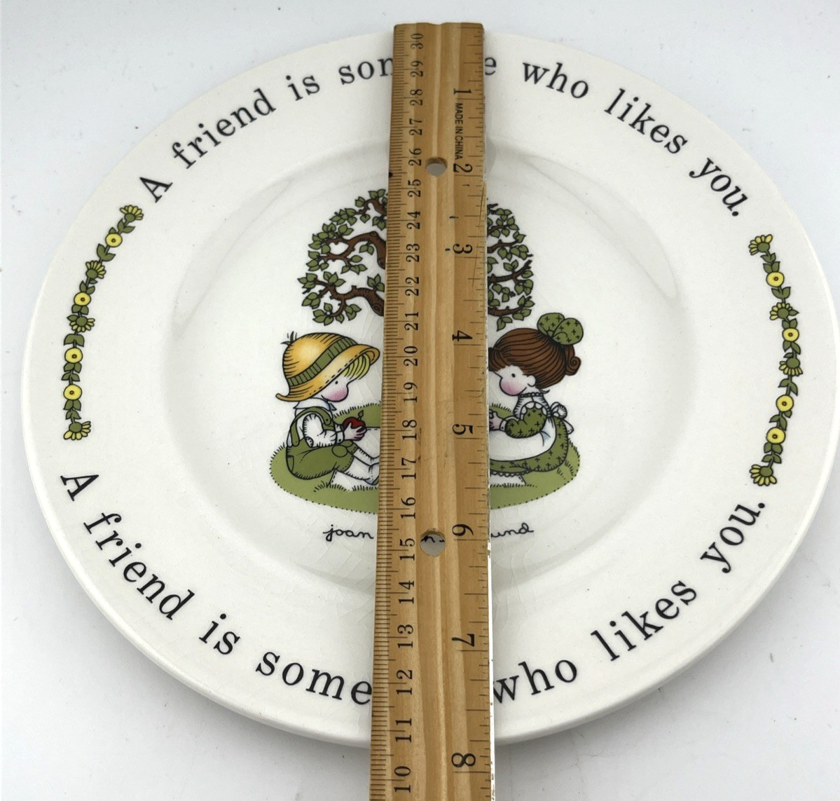 Vintage Joan Walsh Anglund Plate And Bowl Set Friends 1970's