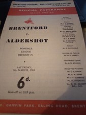 Brentford v  Aldershot   1962/63