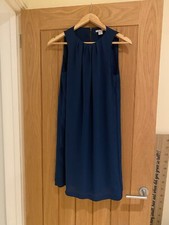 H&M Ladies Blue Turquoise Office Style Shift Dress Size 10