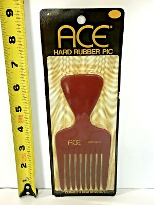 VINTAG NOS ACE HARD RUBBER RED / MAROON PIC Comb No. 41 New In Package SEALED 