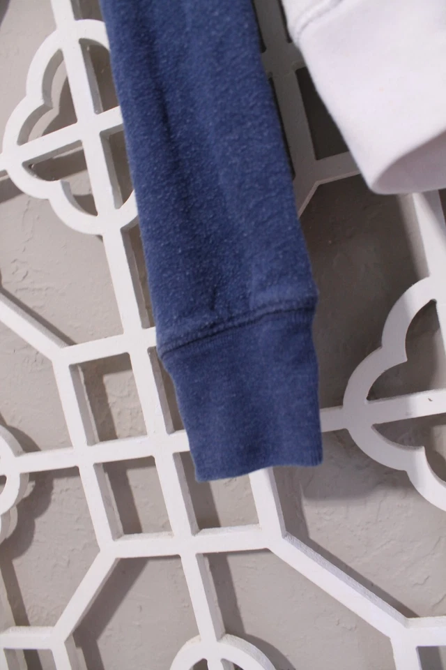 Victoria's Secret ROSA Sudadera con Capucha Mujer S Blanco Azul Glamour Lentejuelas Cremallera Completa Univ 1980 Foto 4 de 4