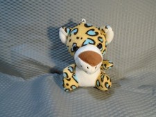 PLUSH LEOPARD WITH HEART SHAPED SPOTS 4.5" KEYCHAIN UNBRANDED KC187 