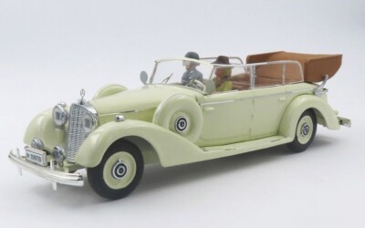 Modèle Réduit Mercedes Benz - 770k Cabriolet 1938 With Eva Braun And Ss Military Guard Figures 1938 White Product