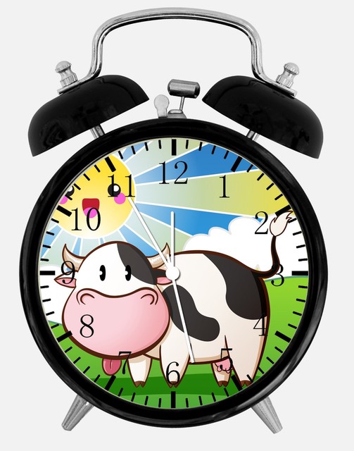 Moo Cow Alarm Desk Clock 3.75" Home or Office Decor Y56 Nice For Gift