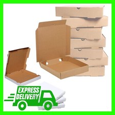 Various Size Plain Brown/White Pizza Takeaway Flat Postal Style Cardboard Boxes