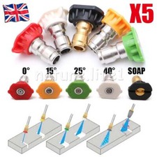 5X Wash Quick Release Nozzle Spray Pressure Washer Jet (5 Angle and Jet Size) UK