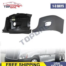 Left Side Bumper Reinforcement & Cover With Fog Hole Fits Freightliner Cascadia