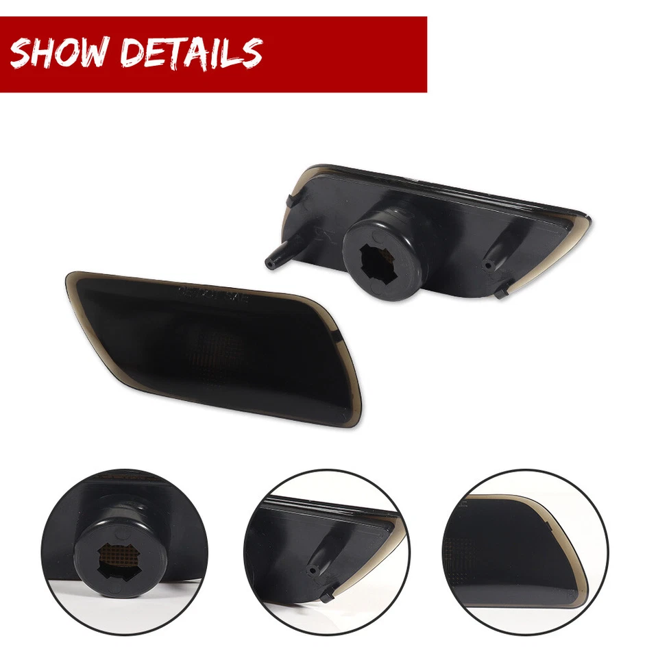 Luces de señalización delanteras laterales con lente ahumada estilo deportivo de 2 piezas para Ford Focus 2000-2004 Foto 3 de 4