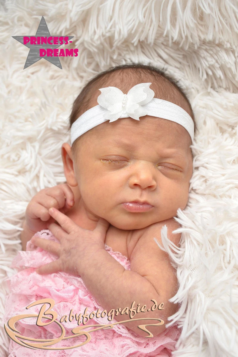 Mädchen Satin Haarband Kommunion In Weiß Mit Blumen - Foto 13