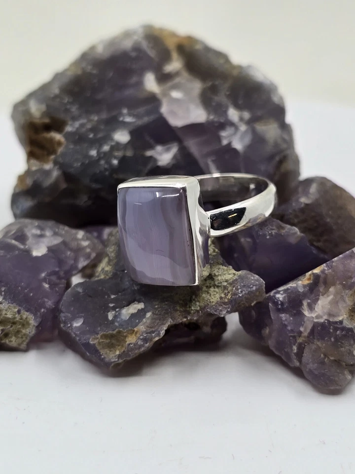 anillos para mujer ágata y plata de ley Foto 2 de 4