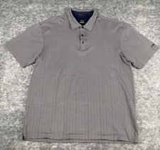 Nike Tiger Woods Collection Polo Shirt Mens XL Golf Striped Grey Performance