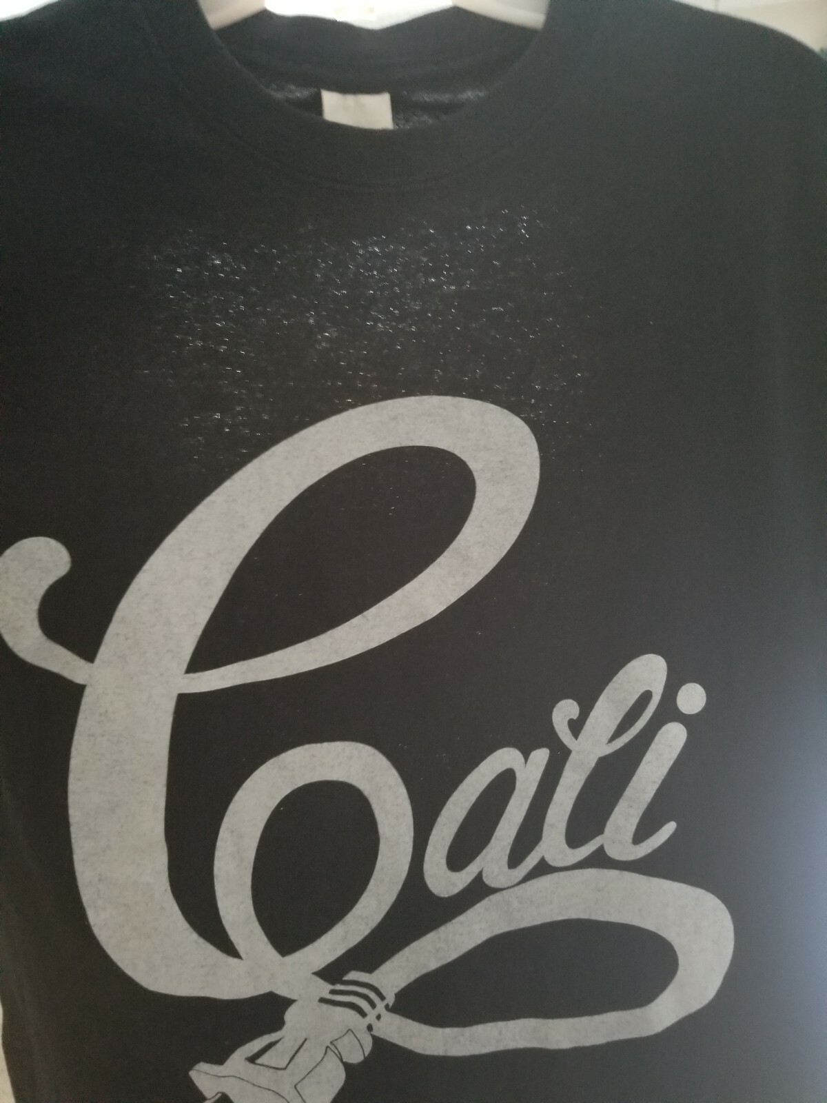 Cali Logo Basic Solid Black Short Sleeve T Shirt … - image 9