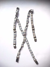 VTG BOY'S BLUE WHITE ELASTIC SUSPENDERS WITH AIRPLANES