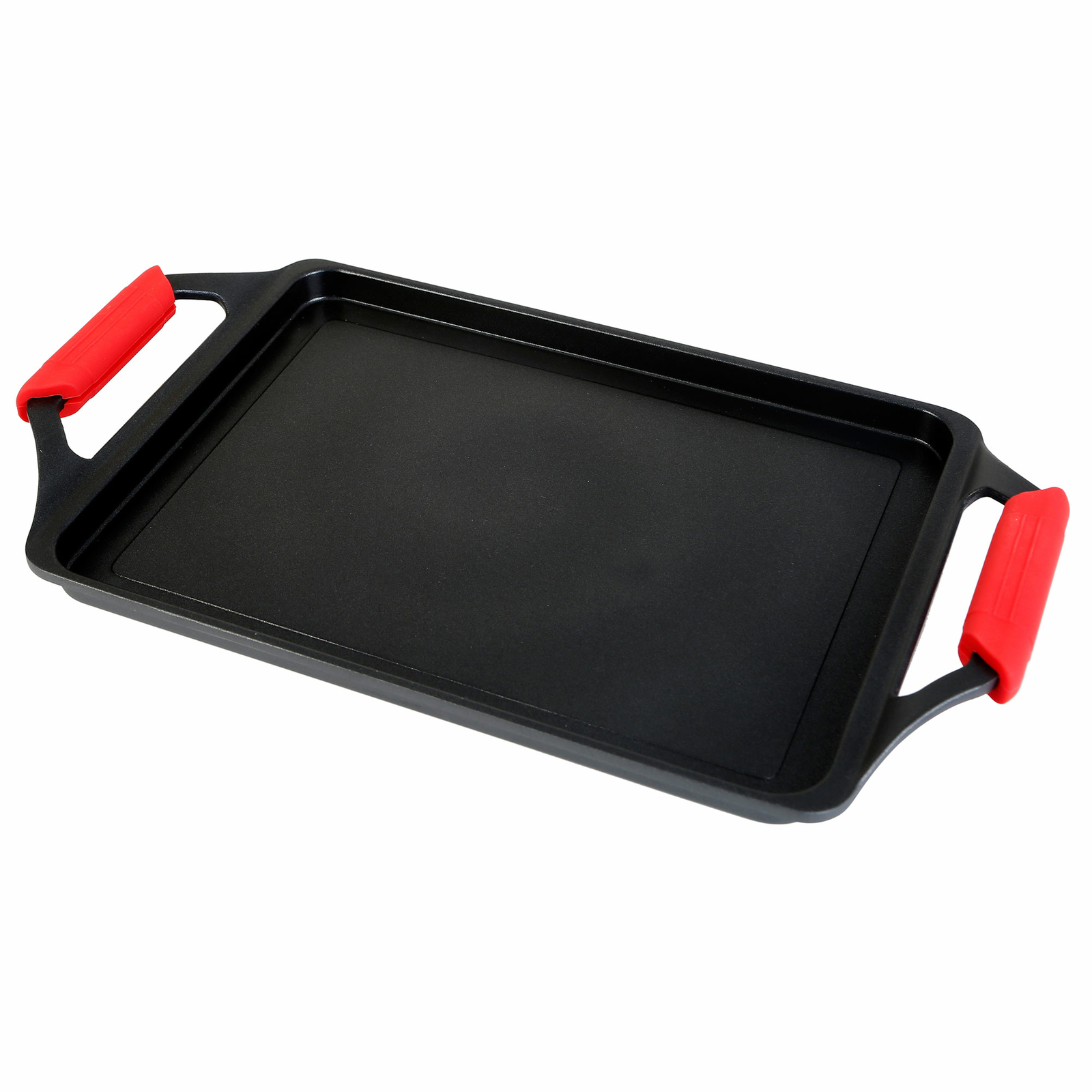 Plancha Asar 43X25Cm Lisa Con Asa Aluminio Fundido Ecostone En Oferta Bandeja Asadora Plancha De Asar 43X25Cm, Asas De Silicona, Antiadherente, 5Mm