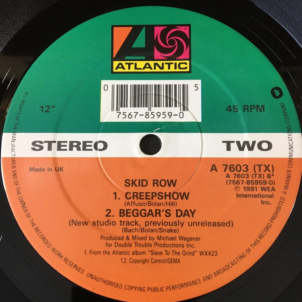 SKID ROW SLAVE TO THE GRIND 12'' VINYL ATLANTIC RECORDS A7603(TX) 1991 UK FIRST - Image 4 of 4