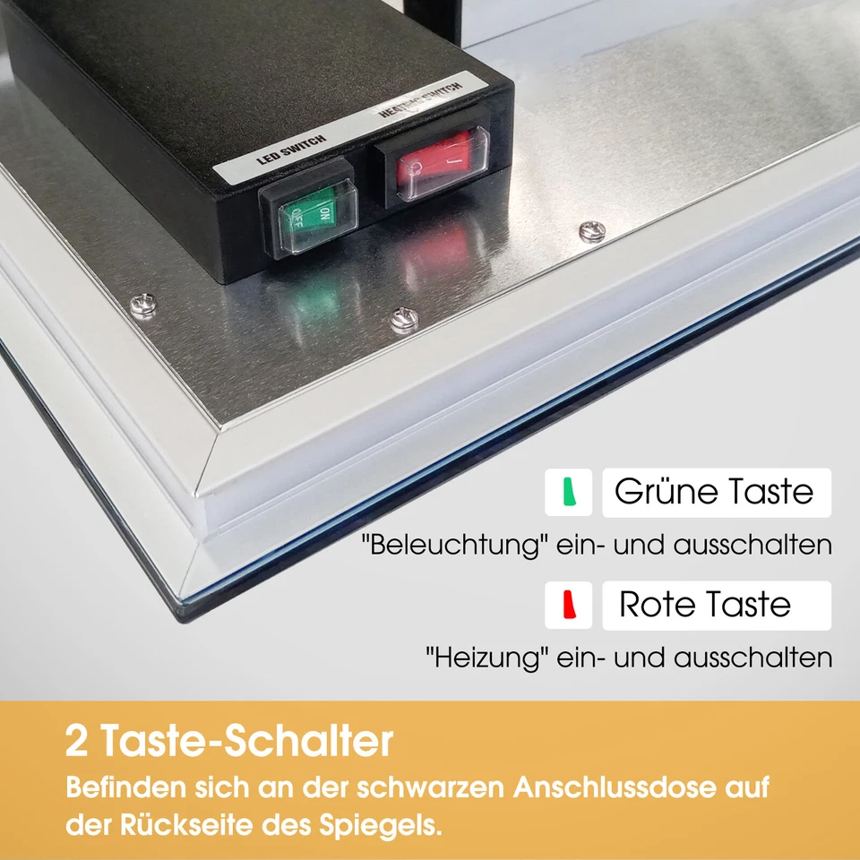 450W Badspiegel Beleuchtung Wand Badezimmerspiegel Heizung Spiegel Lichtspiegel - Bild 4 von 4