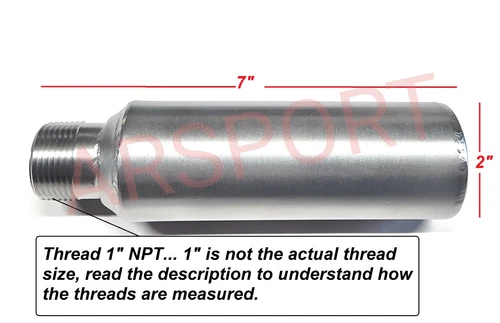 1" NPT thread Muffler 304 Stainless Steel, Spark arrestor inside, Tractors etc! - Picture 2 of 5