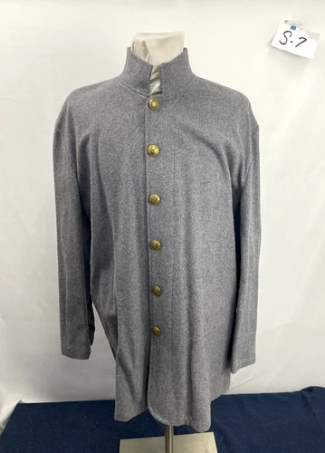 Civil War Confederate Grey Wool Sack Coat- CSA Uniform Reenactment - Size 56