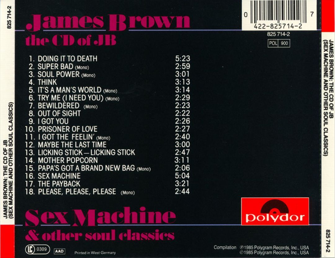 CD of J B Sex Machine Other Soul Classics by James Brown CD  
