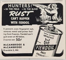 1958 Print Ad Fiendoil Rust Prevention for Hunter's Firearms Riverdale,Maryland