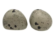Ceramic Stone Rock Gray Salt and Pepper Shakers