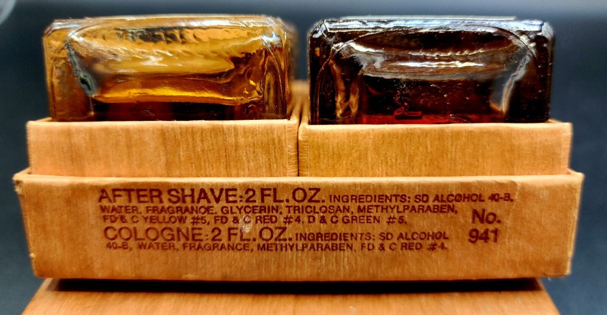 Vintage ENGLISH LEATHER 2oz Cologne & Aftershave 1970's Gift Set W