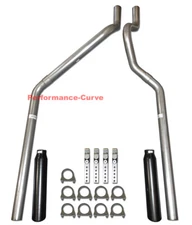 2004 - 2008 Dodge Dakota 3.7 4.7 Mandrel Bent Dual Exhaust Tail Pipe Kit w/ Tips