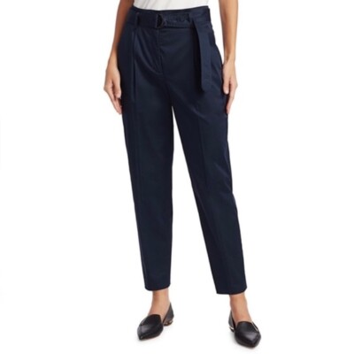 Akris Punto Pants Belted Satin Stretch NWOT