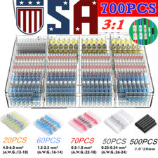 700PCS Waterproof Solder Seal Heat Shrink Wire Butt Terminal Connectors Kit Set