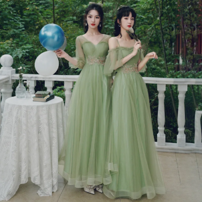 5Styles Green Bridesmaid Dresses Party Dress Applique Fairy Tulle Evening  Dress | eBay