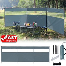 WINDBREAKS WITH CARRY BAG 3 PANEL WINDOW WIND BREAK BLOCKER GARDEN BEACH 5M LONG