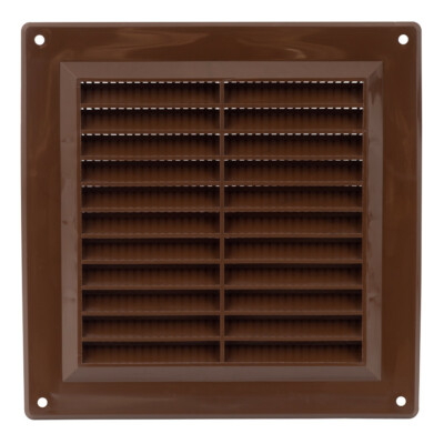 6 Vent Cover Exterior Silver Louvred Wall Vent Grille With Flyscreen And Screw Covers, 150 X 150 Mm Air Ventilation Duct Cover With Flat Back~5056575811058 03c Mp In Door Grille