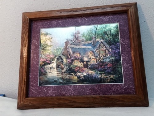 Nicky Boehme Garden Cottage Foil Art Print in Wood Frame with Glass 10" x 12" - Picture 6 of 12