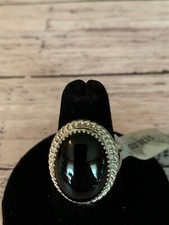 BLACK ONYX  STERLING  RING 8 