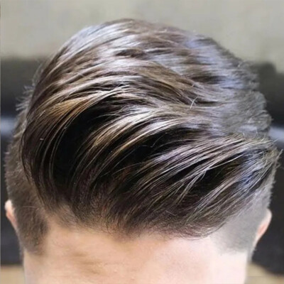 Full French Lace Mens Toupee Wavy Human Hair Replacement Systems Bleached Knots