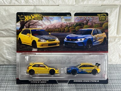 Hot Wheels Premium 2 Pack '99 Honda Civic Type R EK9 Honda Civic Type R Metal