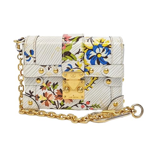 Louis Vuitton Petite Malle White Epi Leather Water Ripple Box Bag